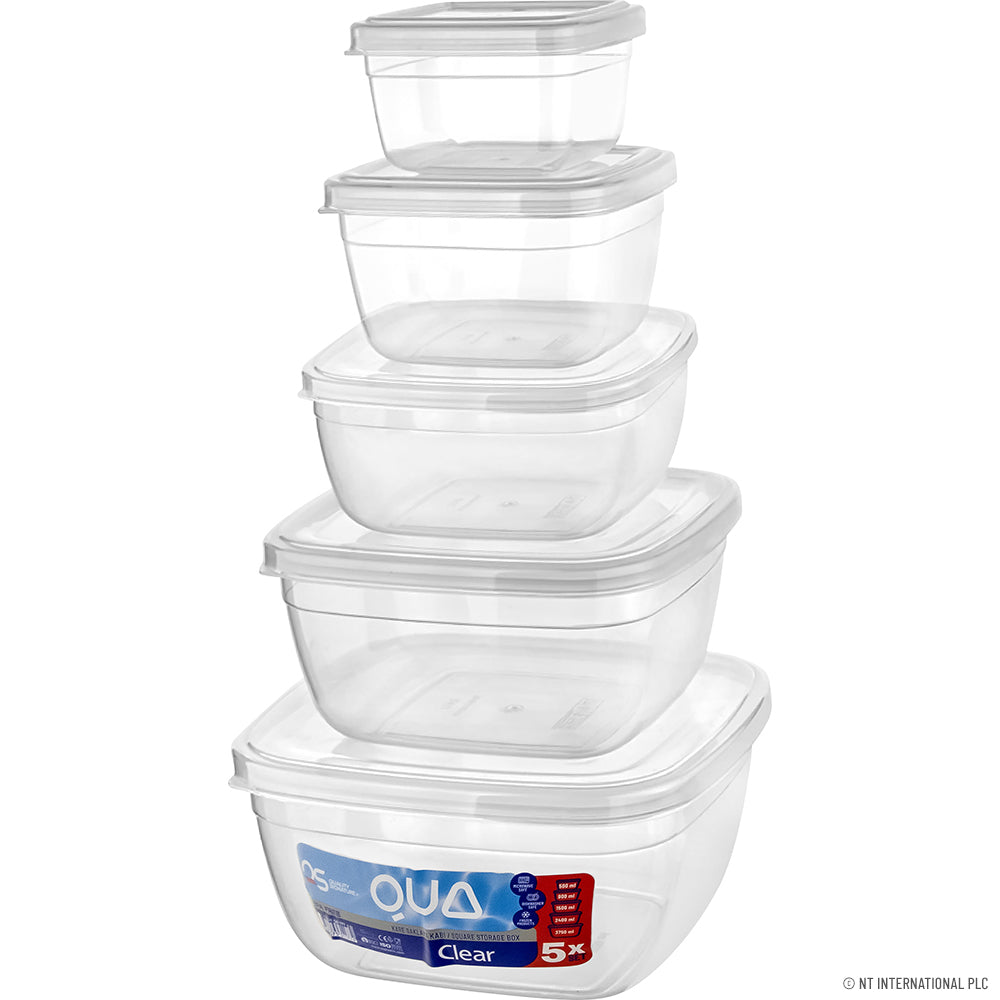 Peak Kit QUA CLEAR SQUARE 5 PCS STORAGE BOX SET (500-9 - Peak Kit