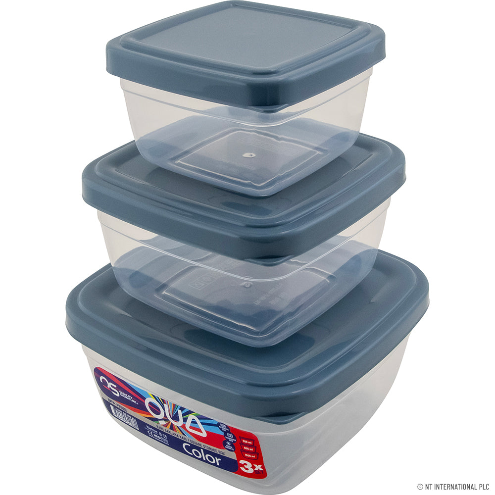 QUA COLOR SQUARE 3 PCS STORAGE BOX SET (500-9