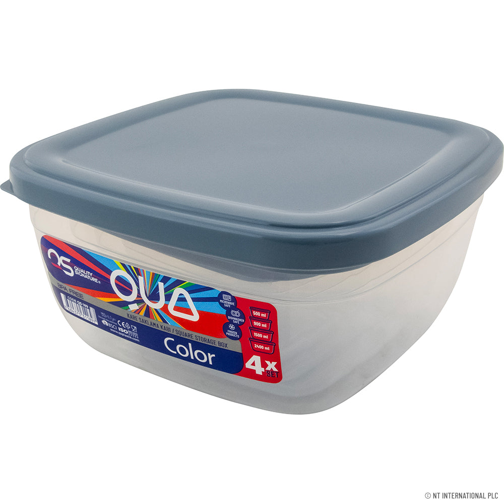 QUA COLOR SQUARE 4 PCS STORAGE BOX SET (500-9