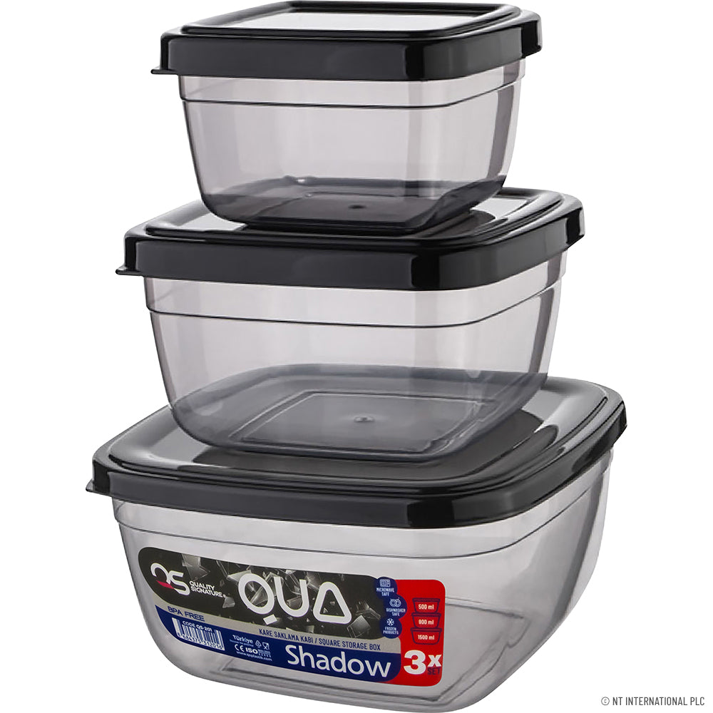 Peak Kit QUA SHADOW SQUARE 3 PCS STORAGE BOX SET (500 - Peak Kit