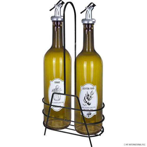 Peak Kit 2 Pcs Green Oil Bottle with Metal Stand - Peak Kit