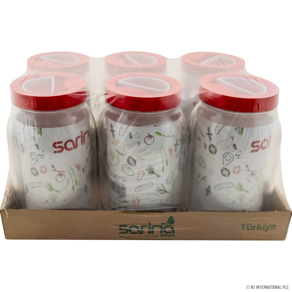 2000cc Glass Jar - Red Top - Plain