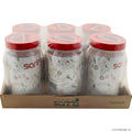 2000cc Glass Jar - Red Top - Plain