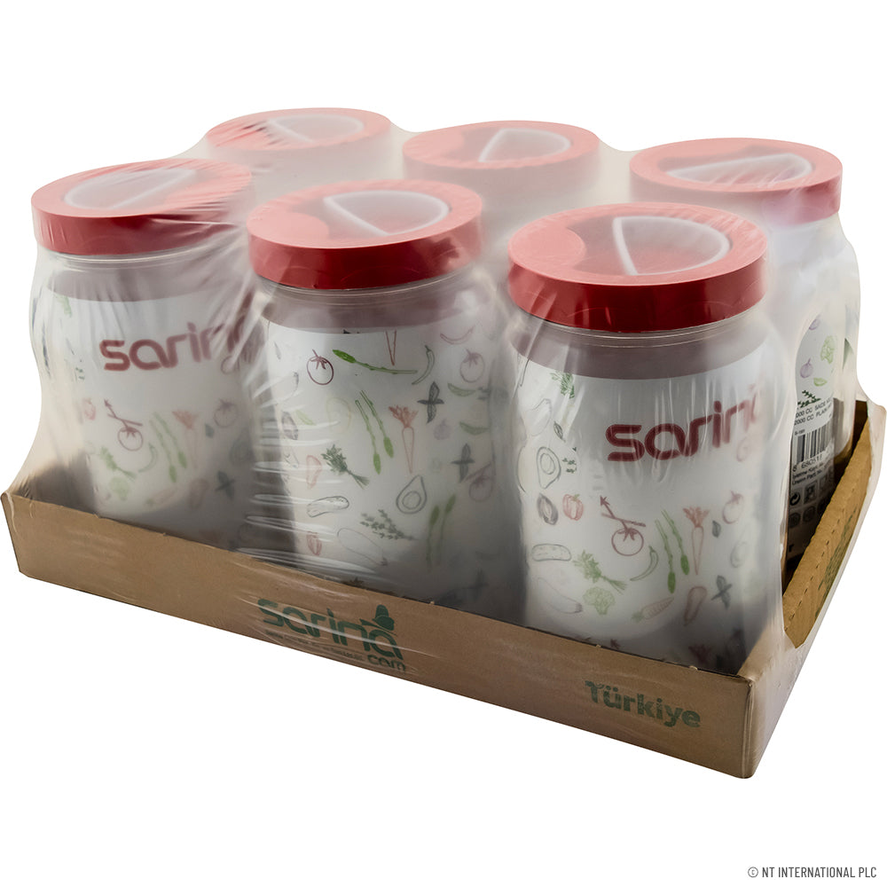 2000cc Glass Jar - Red Top - Plain