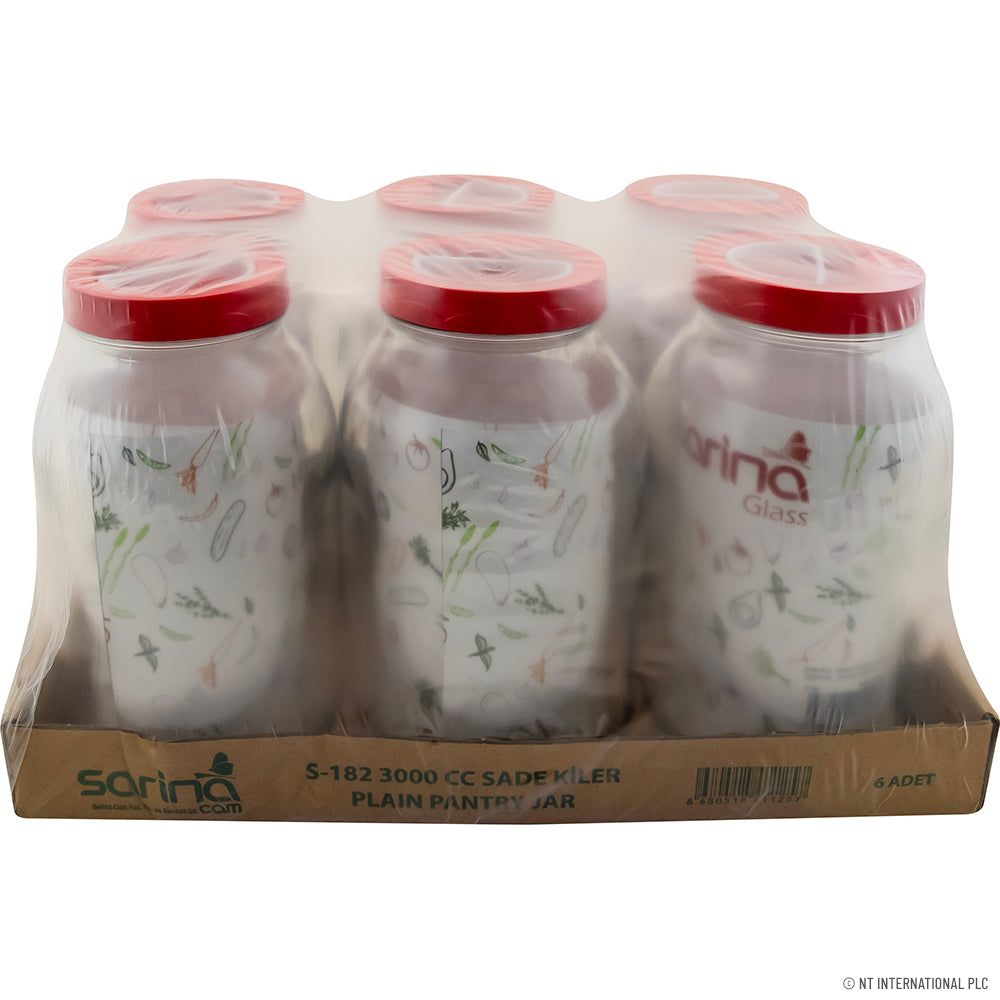 Peak Kit Plain Pantry Jar 3000cc Red Tap - Peak Kit