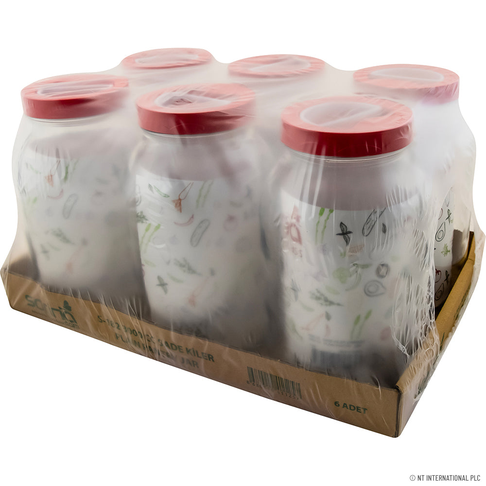 Plain Pantry Jar 3000cc Red Tap