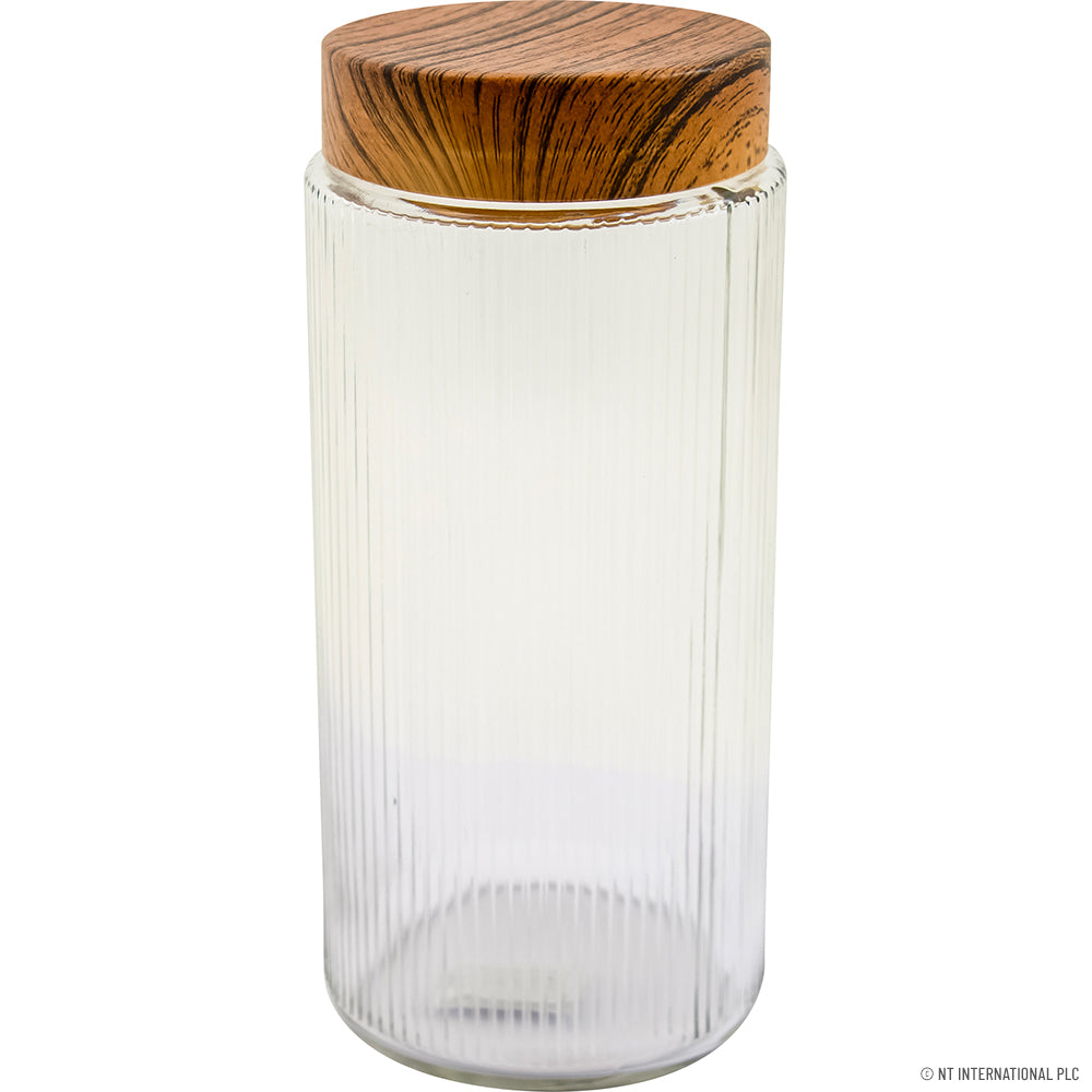 Wooden Decorated Lid Diamond Jar 1350cc