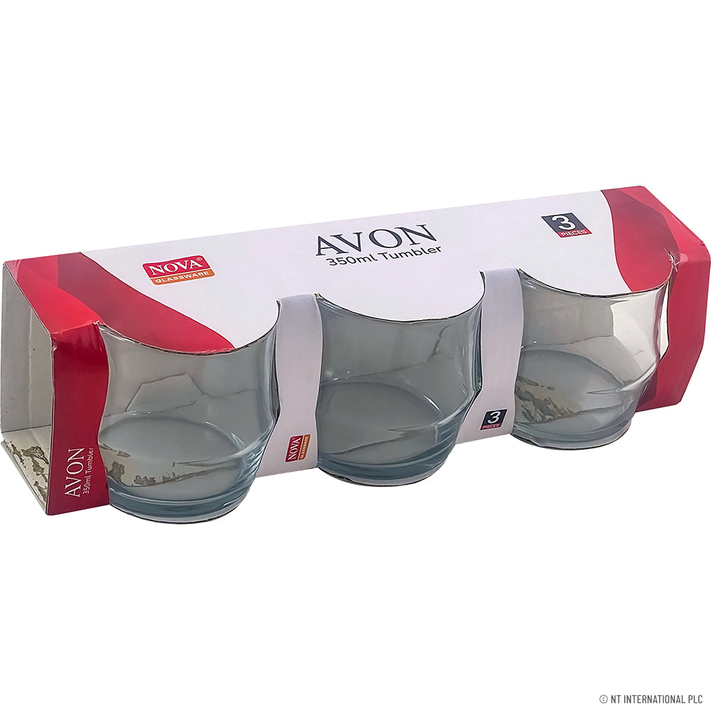 3pc Glass Tumbler - Avon 350ml